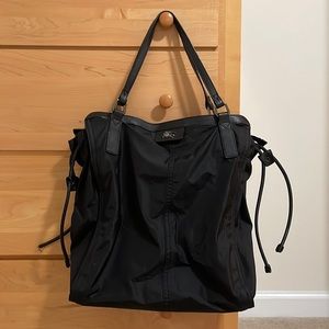 Black Burberry Buckleigh Nylon Tote Bag